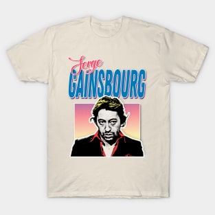 Serge Gainsbourg /\/\/\ 80s Aesthetic Tribute Design T-Shirt